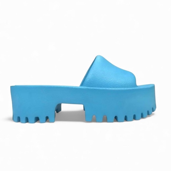 JEFFREY CAMPBELL AQUA BAE PLATFORM SANDALS BLUE 38 - Picture 2 of 6